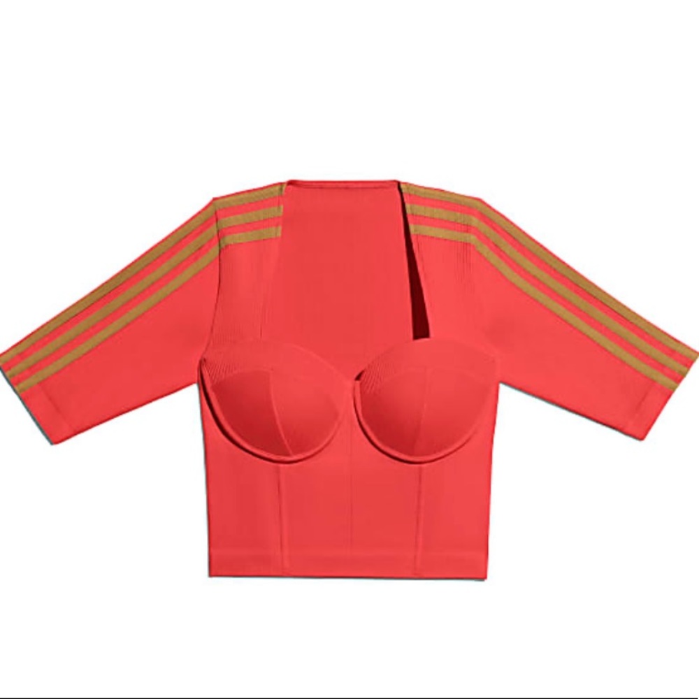 ADIDAS X IVY PARK Coral circular knit crop top